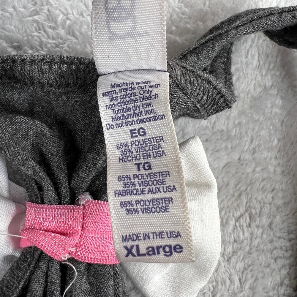 Bella Keep Calm and Work Out Tank Top XL Gray Women Racerback Bow Back Graphic - Picture 4 of 8